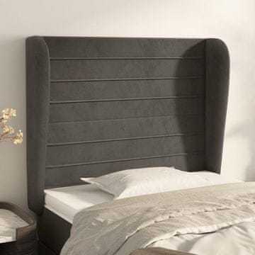 Vidaxl vidaXL Vzglavje s krilci temno sivo 83x23x118/128 cm žamet