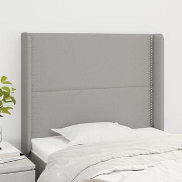 Vidaxl vidaXL Vzglavnik s krilci svetlo siv 103x16x118/128 cm blago