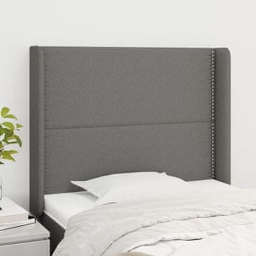 Vidaxl vidaXL Vzglavnik s krilci temno siv 93x16x118/128 cm blago