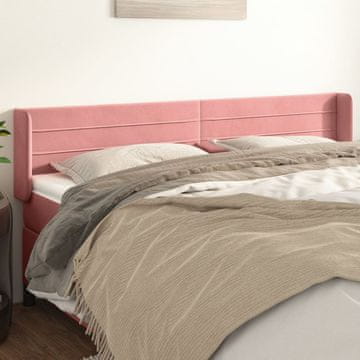 Vidaxl vidaXL Vzglavnik s krilci, roza 183x16x78/88 cm, žamet
