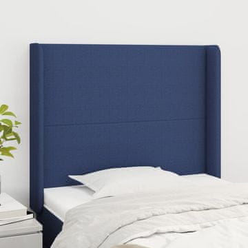 Vidaxl vidaXL Vzglavnik s krilci moder 103x16x118/128 cm blago