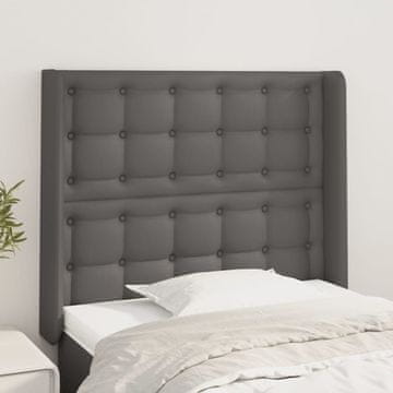Vidaxl vidaXL Vzglavnik s krilci siv 83x16x118/128 cm umetno usnje