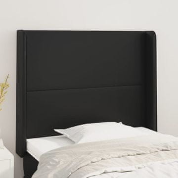 Vidaxl vidaXL Vzglavnik s krilci črne barve 103x16x118/128 cm umetno usnje