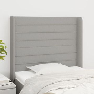 Vidaxl vidaXL Vzglavje s krilci svetlo sivo 93x16x118/128 cm blago