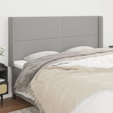 Vidaxl vidaXL Vzglavje s krilci svetlo sivo 183x16x118/128 cm blago