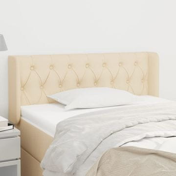 Vidaxl vidaXL Vzglavje postelje s krilci, kremne barve, 103x16x78/88 cm, blago
