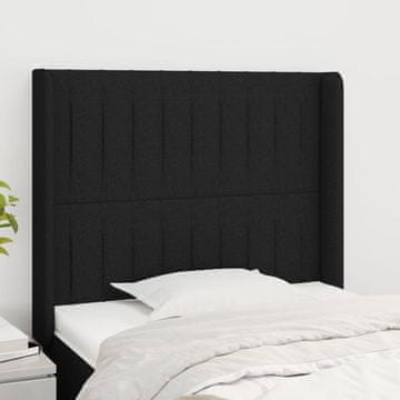 Vidaxl vidaXL Vzglavnik s krilci črne barve 93x16x118/128 cm blago