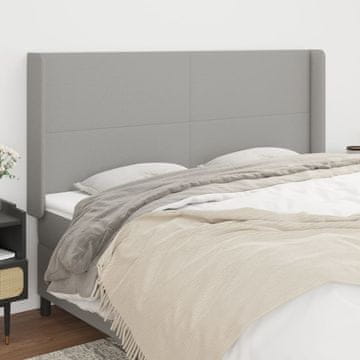 Vidaxl vidaXL Vzglavje s krilci svetlo sivo 183x16x118/128 cm blago