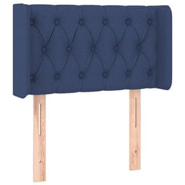 Vidaxl Vzglavje z ušesi modro 83x16x78/88 cm blago