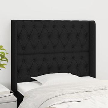 Vidaxl vidaXL Vzglavnik s krilci črne barve 93x16x118/128 cm blago