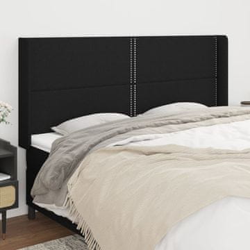Vidaxl vidaXL Vzglavnik s krilci, črne barve, 203x16x118/128 cm, blago