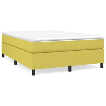Vidaxl Posteljni okvir z vzmetmi zelen 140x190 cm blago