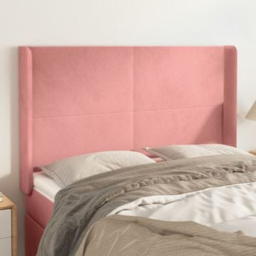 Vidaxl vidaXL Vzglavnik s krilci, roza 147x16x118/128 cm, žamet