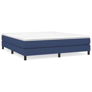 Vidaxl Posteljni okvir z vzmetmi moder 180x200 cm blago