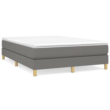 Vidaxl Posteljni okvir z vzmetmi temno siv 140x200 cm tkanina