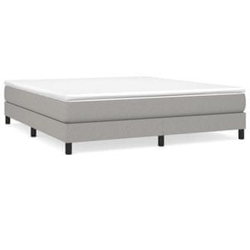 Vidaxl Posteljni okvir z vzmetmi svetlo siv 160x200 cm blago