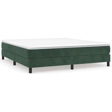 Vidaxl Posteljni okvir z vzmetmi temno zelen 160x200 cm žamet