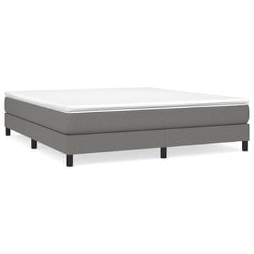Vidaxl Posteljni okvir z vzmetmi temno siv 160x200 cm blago