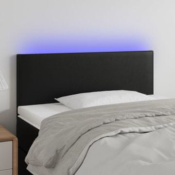 Vidaxl vidaXL LED vzglavje postelje črno 100x5x78/88 cm umetno usnje