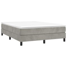 Vidaxl Box spring posteljni okvir svetlo siv 140x190 cm žamet