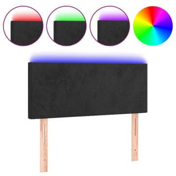 Vidaxl LED posteljno vzglavje črno 100x5x78/88 cm žamet