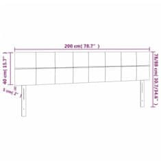 Vidaxl LED posteljno vzglavje svetlo sivo 200x5x78/88 cm žamet