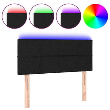 Vidaxl LED posteljno vzglavje črno 90x5x78/88 cm blago