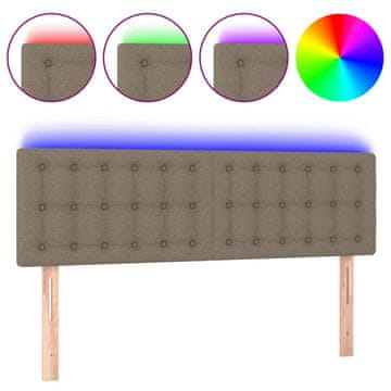 Vidaxl LED posteljno vzglavje taupe 144x5x78/88 cm blago