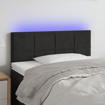 Vidaxl vidaXL Vzglavje postelje z LED diodo črno 100x5x78/88 cm žamet