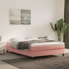 Greatstore Box spring posteljni okvir roza 140x190 cm žamet