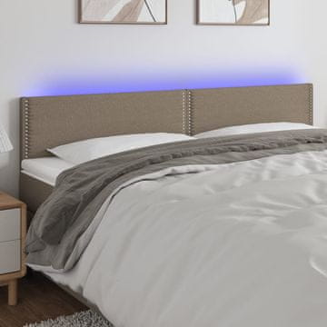 Vidaxl vidaXL LED vzglavje postelje, sivo-rjavo, 200x5x78/88 cm, blago