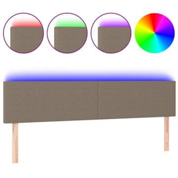Vidaxl LED posteljno vzglavje taupe 180x5x78/88 cm blago