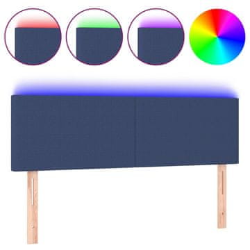 Vidaxl LED posteljno vzglavje krem 144x5x78/88 cm blago