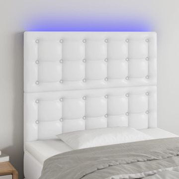 Vidaxl vidaXL Vzglavje postelje belo 90x5x118/128 cm umetno usnje
