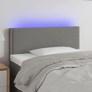 Vidaxl vidaXL Vzglavje postelje z LED diodo temno sivo 80x5x78/88 cm blago