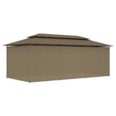 Vidaxl Paviljon z zavesami 600x298x270 cm taupe 180 g/m2