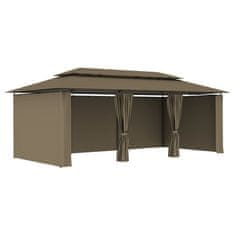 Vidaxl Paviljon z zavesami 600x298x270 cm taupe 180 g/m2