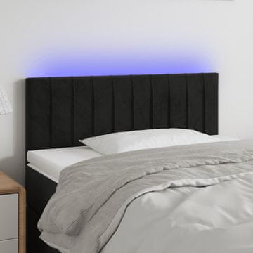 Vidaxl vidaXL Vzglavje postelje z LED diodo črno 80x5x78/88 cm žamet
