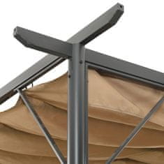 shumee Pergola z zložljivo streho taupe 3x3 m jeklo 180 g/m2