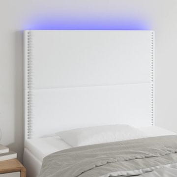 Vidaxl vidaXL Vzglavje postelje belo 100x5x118/128 cm umetno usnje