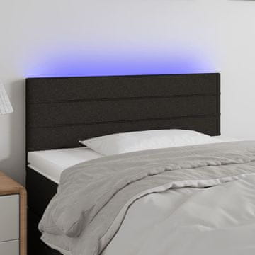 Vidaxl vidaXL Vzglavje postelje z LED diodo črno 90x5x78/88 cm blago