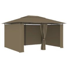 Vidaxl Vrtni šotor z zavesami 4x3 m taupe 180 g/m2