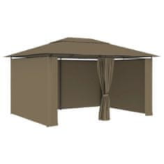 shumee Vrtni šotor z zavesami 4x3 m taupe 180 g/m2