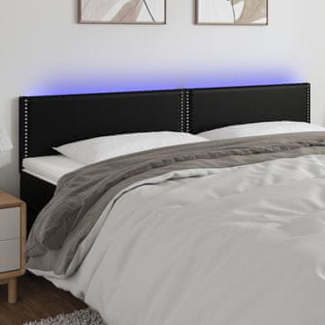 Vidaxl vidaXL LED vzglavje postelje črno 180x5x78/88 cm umetno usnje