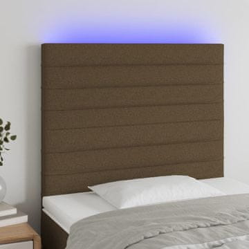 Vidaxl vidaXL Vzglavje postelje z LED diodo temno rjavo 80x5x118/128 cm blago