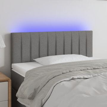 Vidaxl vidaXL Vzglavje postelje z LED diodo temno sivo 90x5x78/88 cm blago