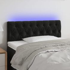 shumee vidaXL LED posteljno vzglavje črno 100x7x78/88 cm žamet