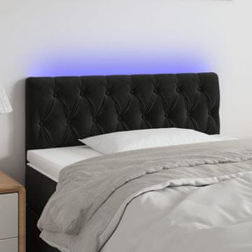 shumee vidaXL LED posteljno vzglavje črno 100x7x78/88 cm žamet