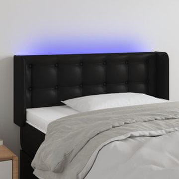 Vidaxl vidaXL LED vzglavje postelje črno 93x16x78/88 cm umetno usnje