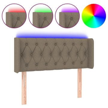 Vidaxl LED posteljno vzglavje taupe 103x16x78/88 cm blago